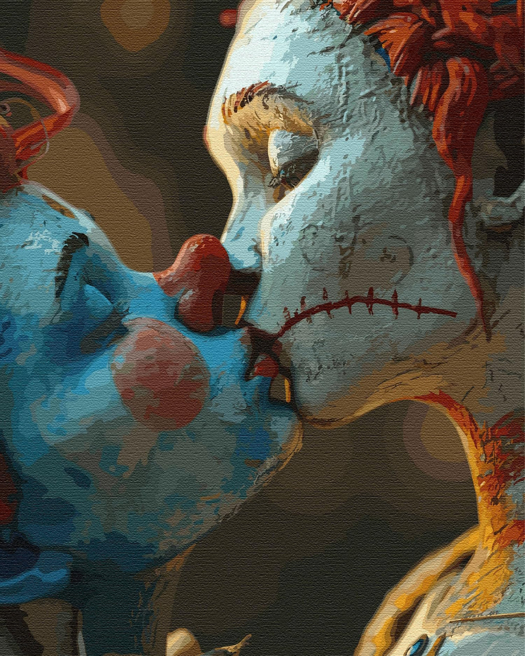 Artnapi Malen nach Zahlen Erwachsene mit Rahmen | DIY Handgemalt | Dunkler Kuss der Clowns| Kit für