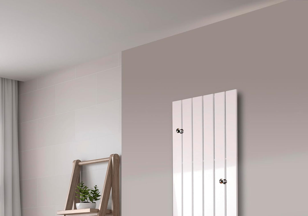 Badheizkörper Design Peking 2 120x47cm 799 Watt weiss (+ 2 Knopfhalter) SZAGATO Handtuchwärmer Handt