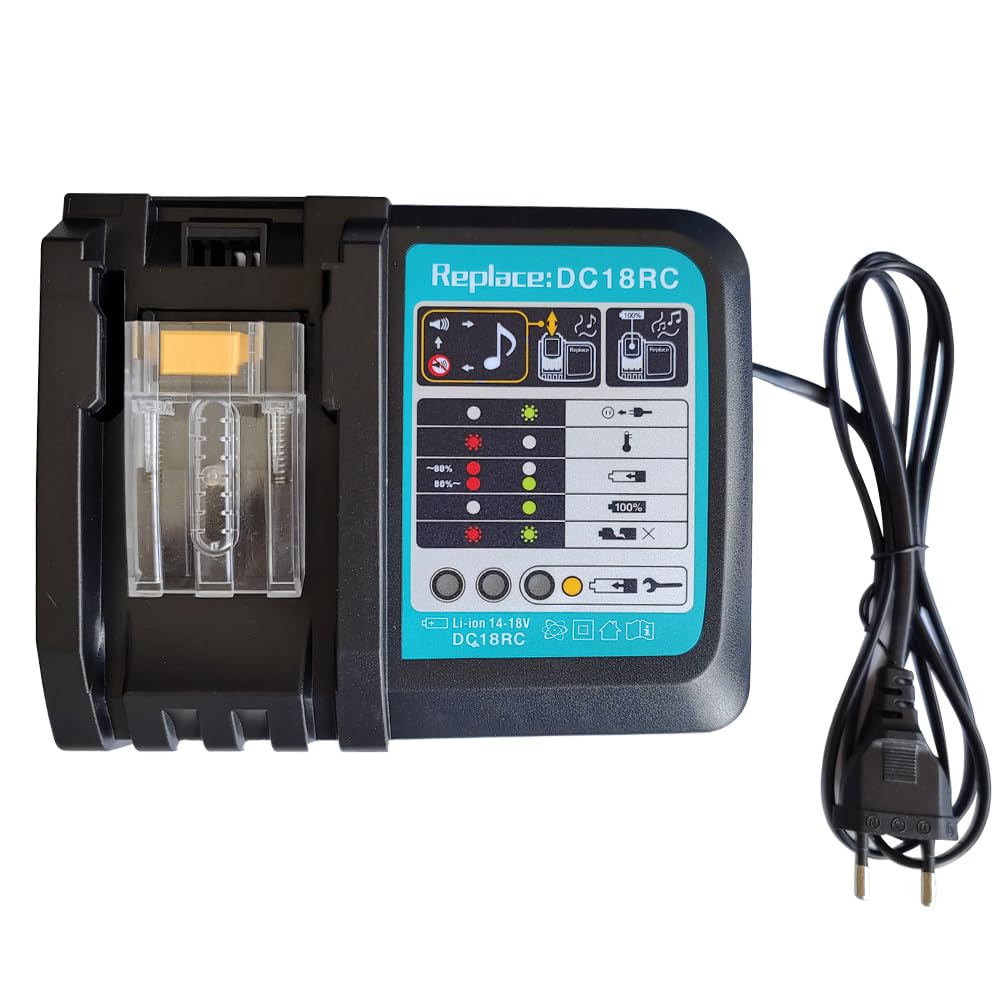 DC18RC 18V 3.0A Schnell Li-Ionen Ladegerät Ersatz für Makita 14.4V und 18V LXT Lithium-Ionen Batteri
