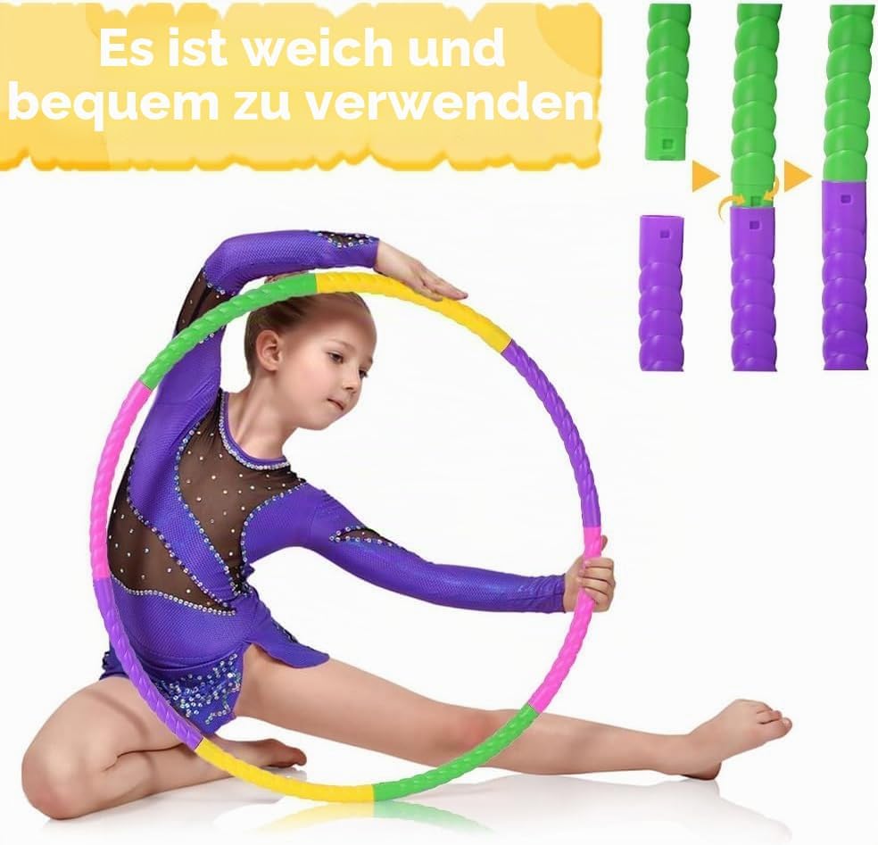 Hula Hoop Reifen Kinder, 2 Stück 8 Abschnitte teilbarer Hullahub-Reifen Children&