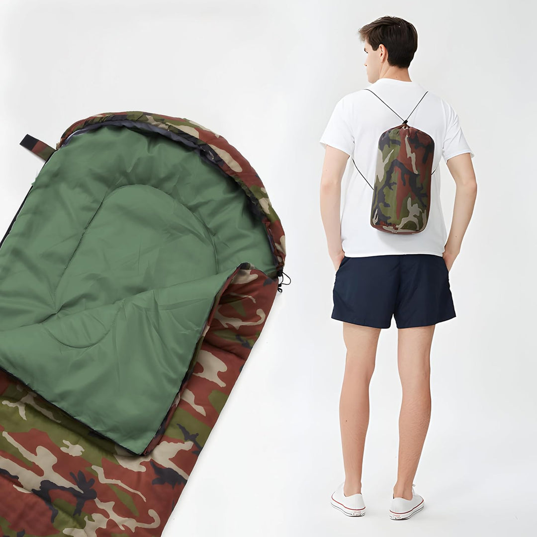 Retoo Schlafsack 3-4 Jahreszeiten Camping für Erwachsene und Kinder Schlafsäcke Sommer Winter Decken