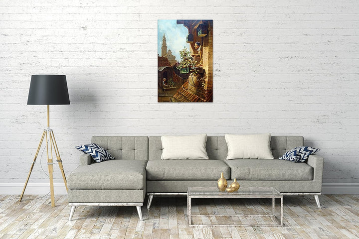 Printed Paintings Leinwand (60x80cm): Carl Spitzweg - Im Dachstübchen 60x80 cm, 60x80 cm