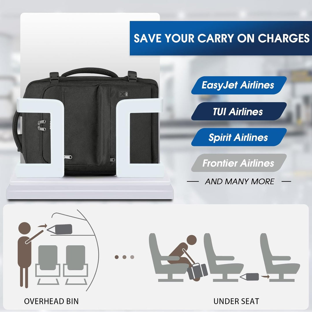 WANDF Handgepäck Rucksack 45x36x20cm für Easyjet Airlines, Untersitz-Reise-Handgepäck-Tasche mit Nas