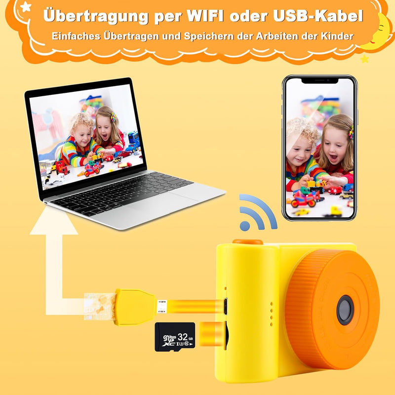 Kinderkamera, 3,0 Zoll Touchscreen Kinder Kamera, 48MP 1080P Digitalkamera Kinder, WiFi & USB fotoap
