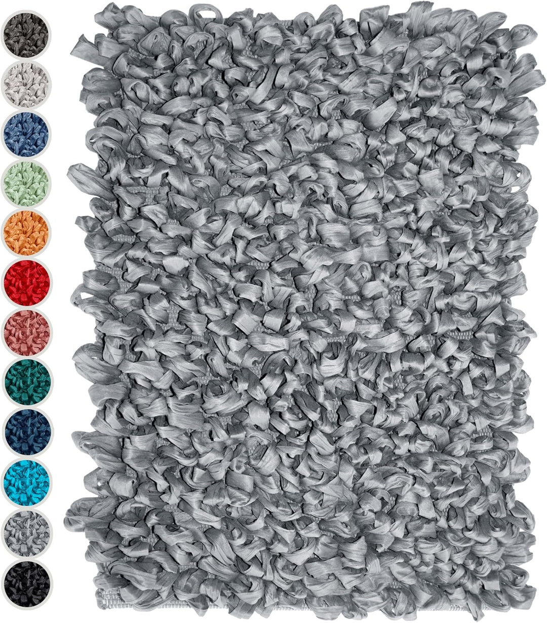 Lashuma Badeteppiche waschbar Rauch - Grau, extra weiche, Flauschiger Badvorleger 50x70 cm 50x70 cm