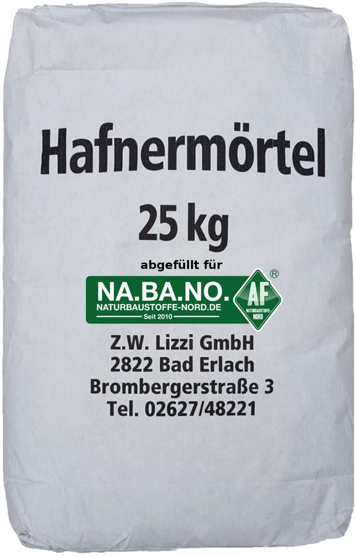 Lizzi Hafnermörtel 25 kg Schamottemörtel Lehmmauermörtel Lehm Lehmmörtel Ofenlehm