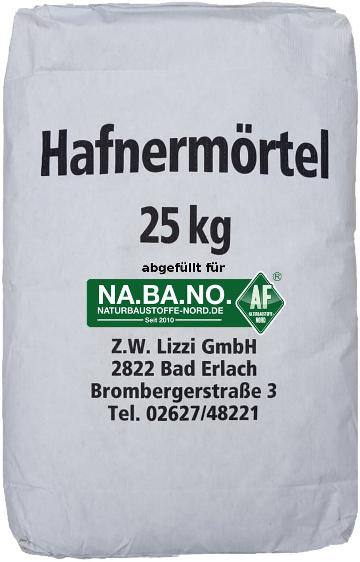 Lizzi Hafnermörtel 25 kg Schamottemörtel Lehmmauermörtel Lehm Lehmmörtel Ofenlehm