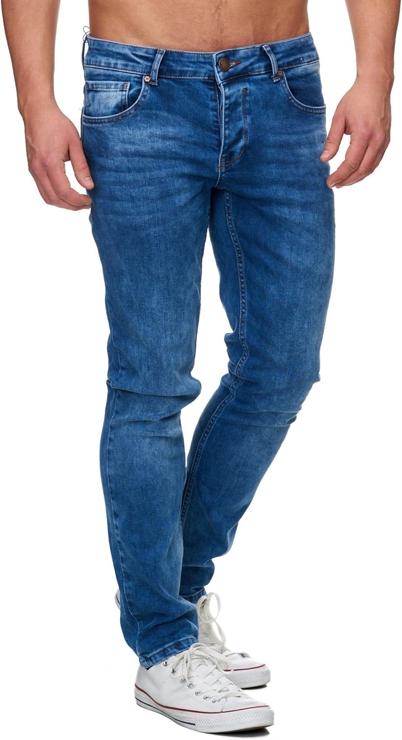 Tazzio Jeans Slim Fit Herren Jeanshose Stretch Designer Hose Denim 16533 29W / 30L Blau, 29W / 30L B