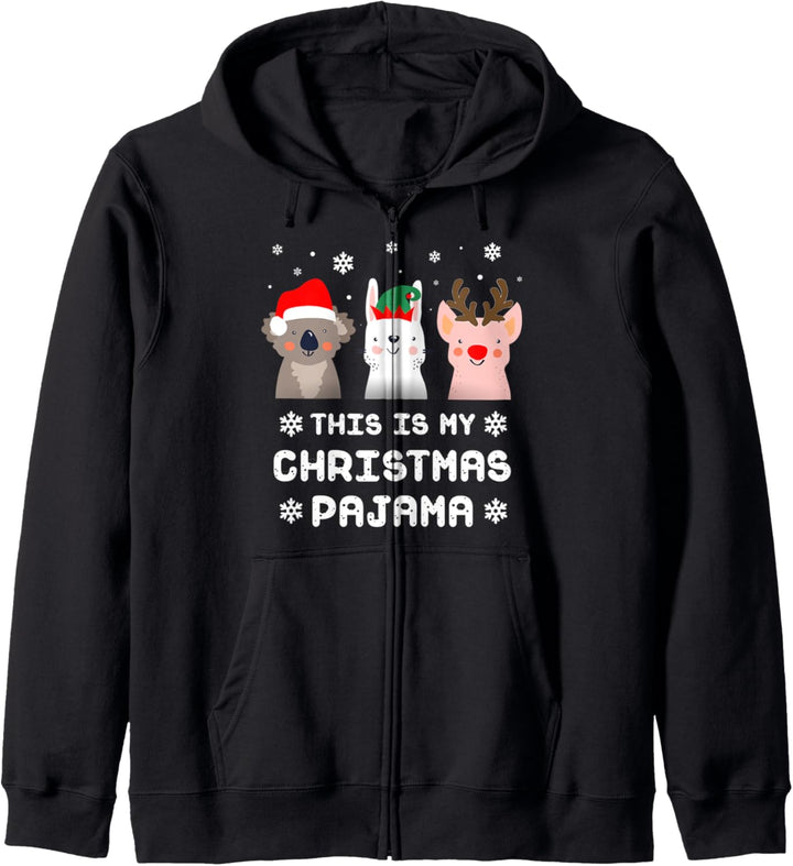 This is my Christmas Pajama - Cute Koala Rabbit Pig Gift Kapuzenjacke