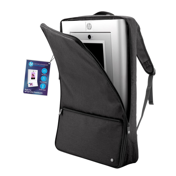 HP Sprocket Photobooth Reise-Rucksack (Schwarz) - Gepolsterte Tasche mit verstellbaren Trägern und v