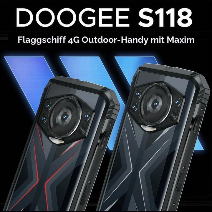 DOOGEE S118 Smartphone ohne Vertrag, Helio G99 Octa Core 20GB + 512GB, 10800mAh Akku / 33W, Robustes