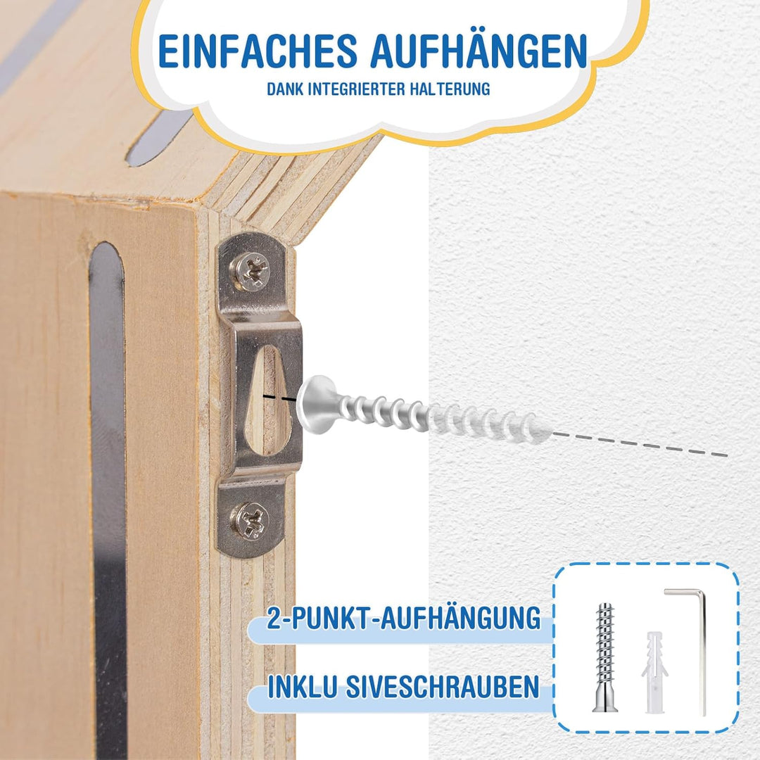 Todeco Tonie-Regal für Toniebox Hörfiguren, Magnetische Aufbewahrung für 60-70 Tonie, Wandregal und