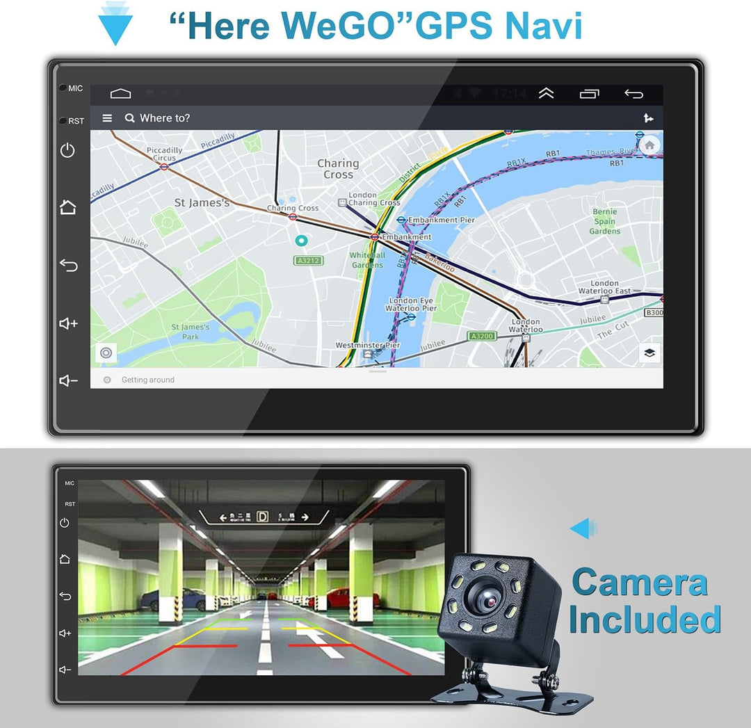 ANKEWAY Neu 7 Zoll [2G+32G] Android Autoradio 2 DIN mit CarPlay+Android Auto+WiFi+Bluetooth+RDS/FM+G