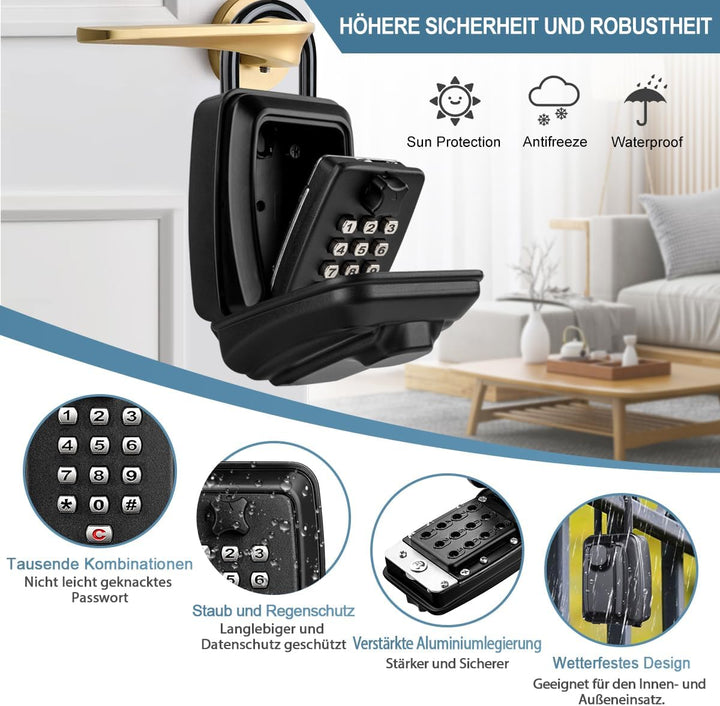 ENONEO Schlüsseltresor mit Zahlencode Schlüsselbox mit Bügel Ultra-Robustes Kleine Schlüsselsafe Aus