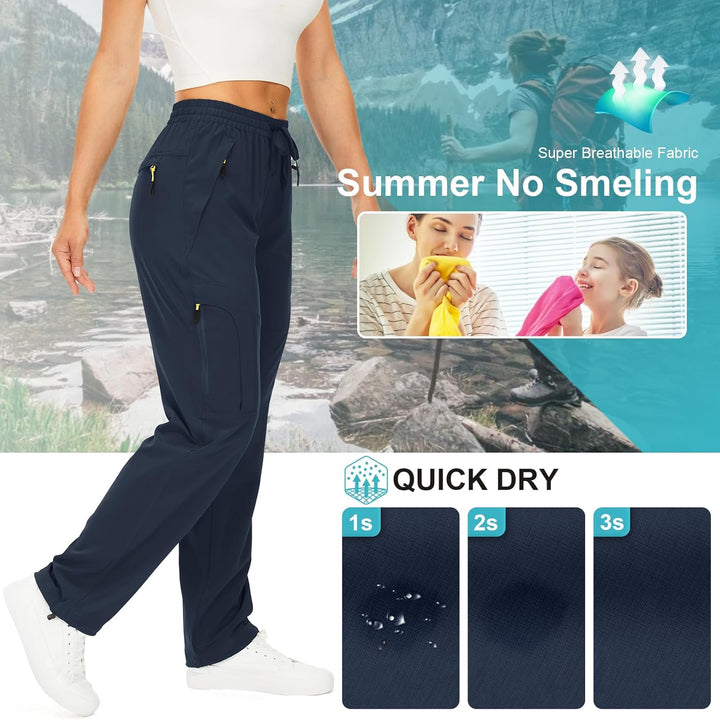yeyity Wanderhose Damen Leichter Quick Dry Outdoorhose Atmungsaktiv Cargohose UV-Schutz Trekkinghose