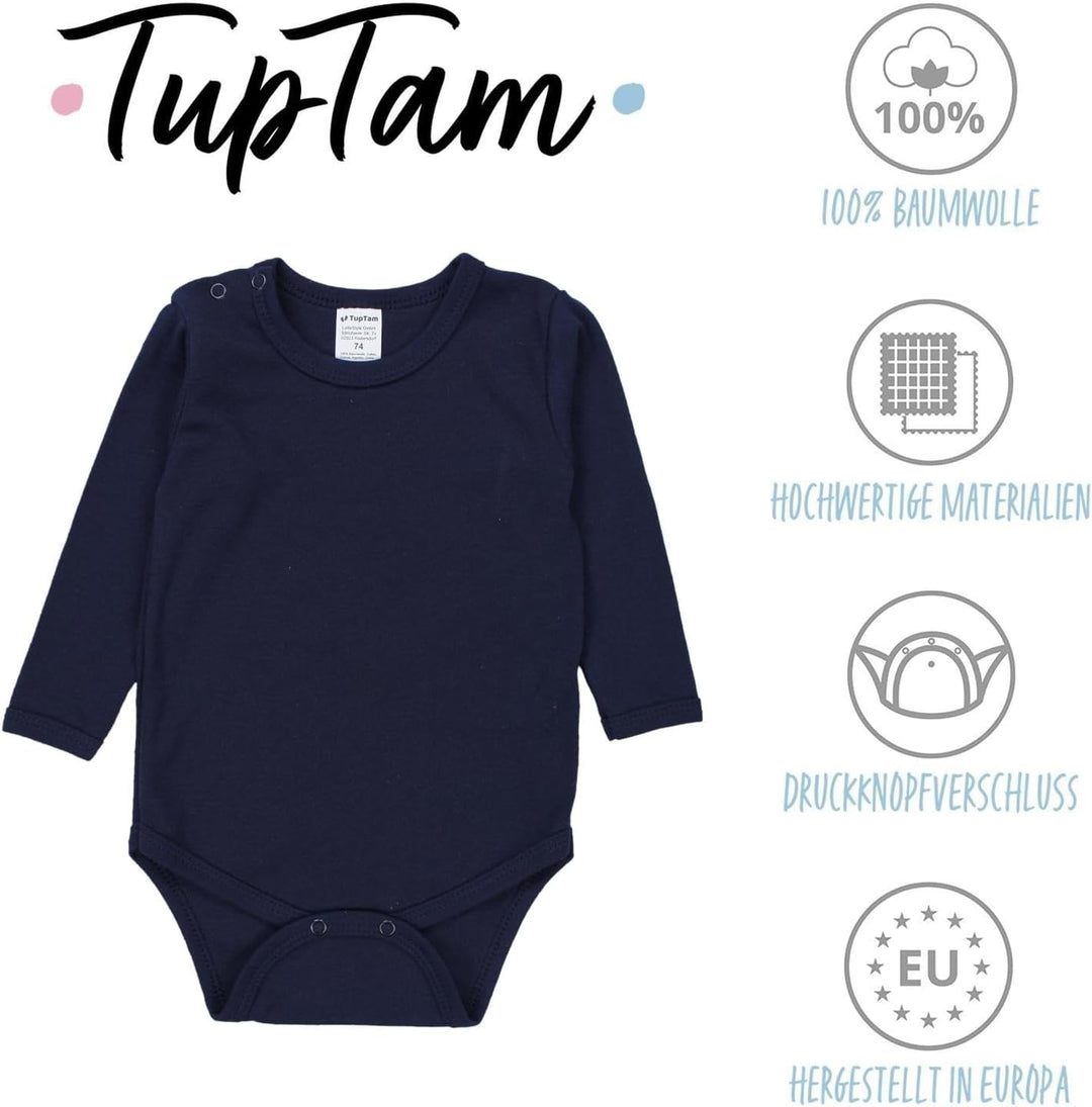 TupTam Jungen Baby Body Langarm Unifarben 5er Pack 68 Farbenmix 9, 68 Farbenmix 9