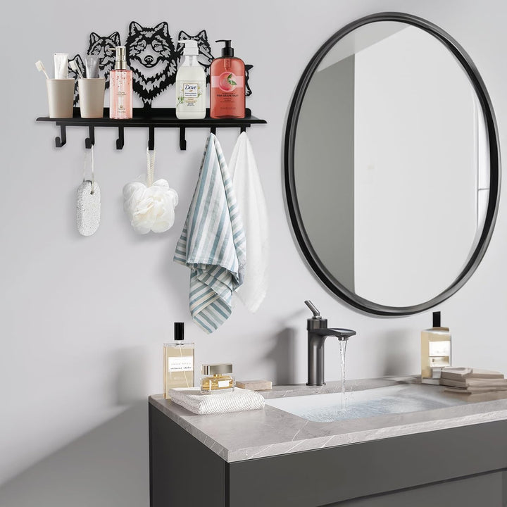 Viiluuxr Garderobenhaken Schwarz Wandgarderobe SchlüSselbrett Mit Ablage Garderobe Kinder Kleiderhak