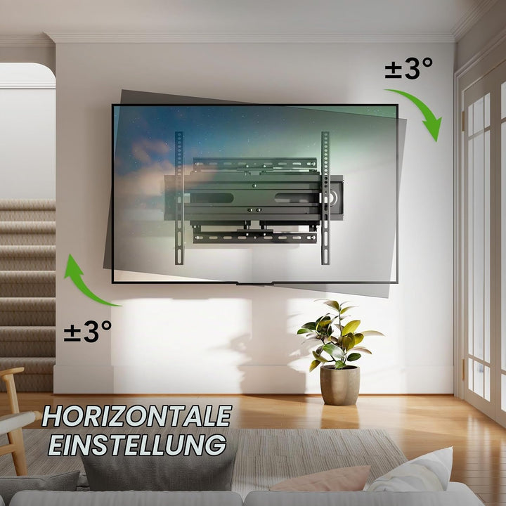 AX WABER TV Wandhalterung für 32-65 Zoll Bildschirme bis zu 45kg, Wandhalterung Fernseher Schwenkbar