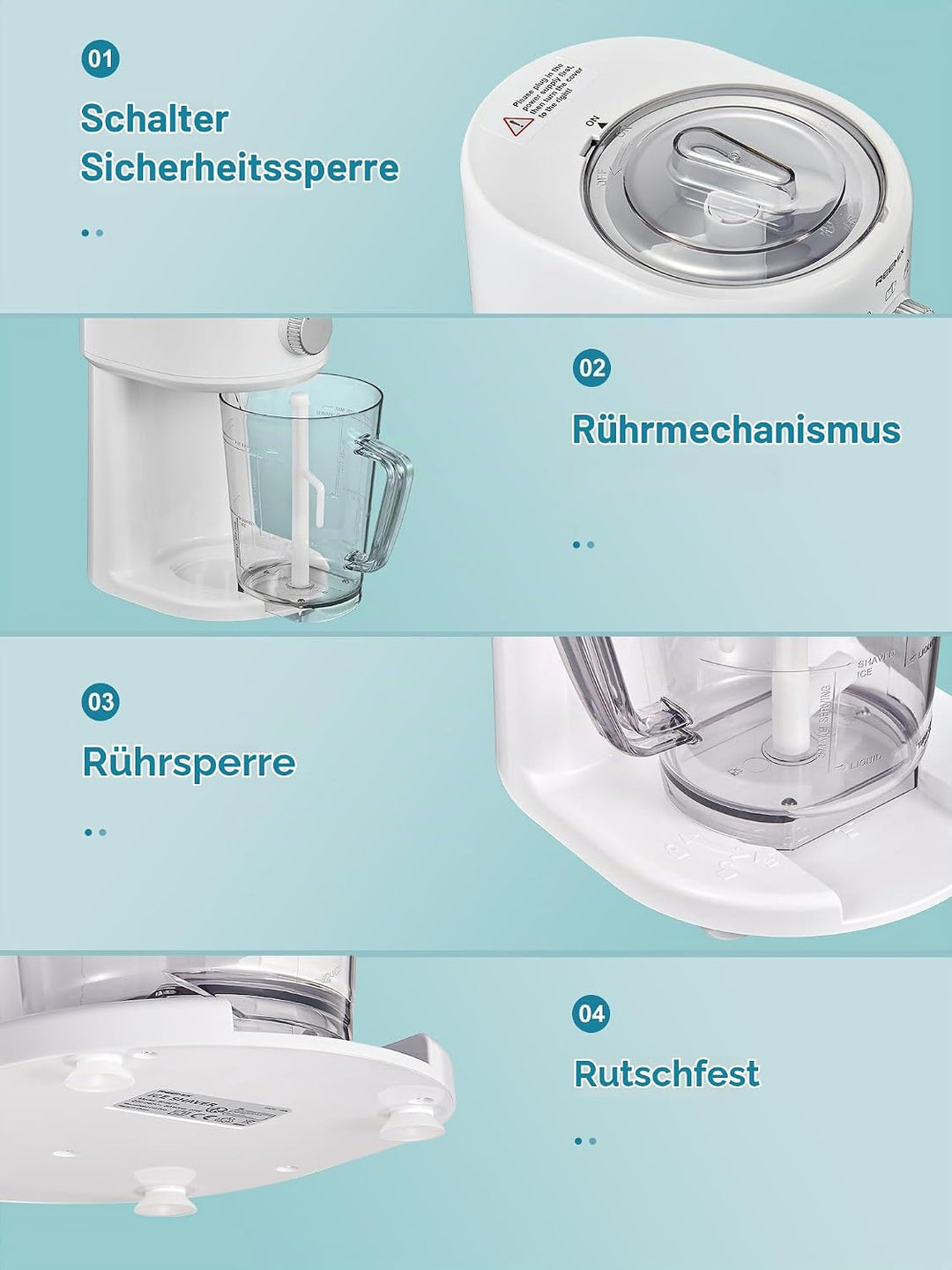 Reemix Slushy Maker Ice Shaver, Slush-Eis-Maschine, 3 Betriebs-Modi für grobes und feines Eis, Edels