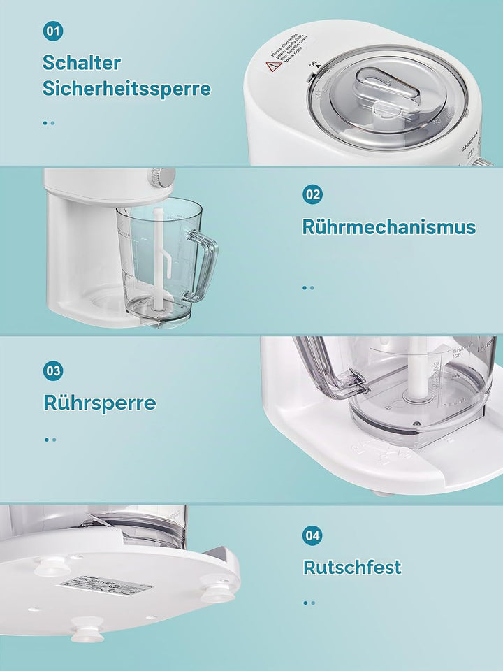 Reemix Slushy Maker Ice Shaver, Slush-Eis-Maschine, 3 Betriebs-Modi für grobes und feines Eis, Edels