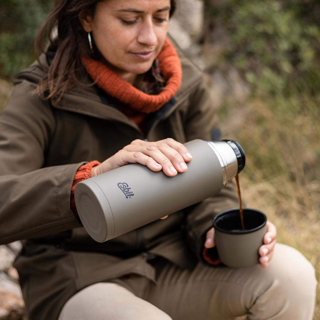 Esbit Classic Isolierflasche - Thermoskanne für warm &amp; kalt - Thermosflasche mit 2 Bechern - Trinkfl