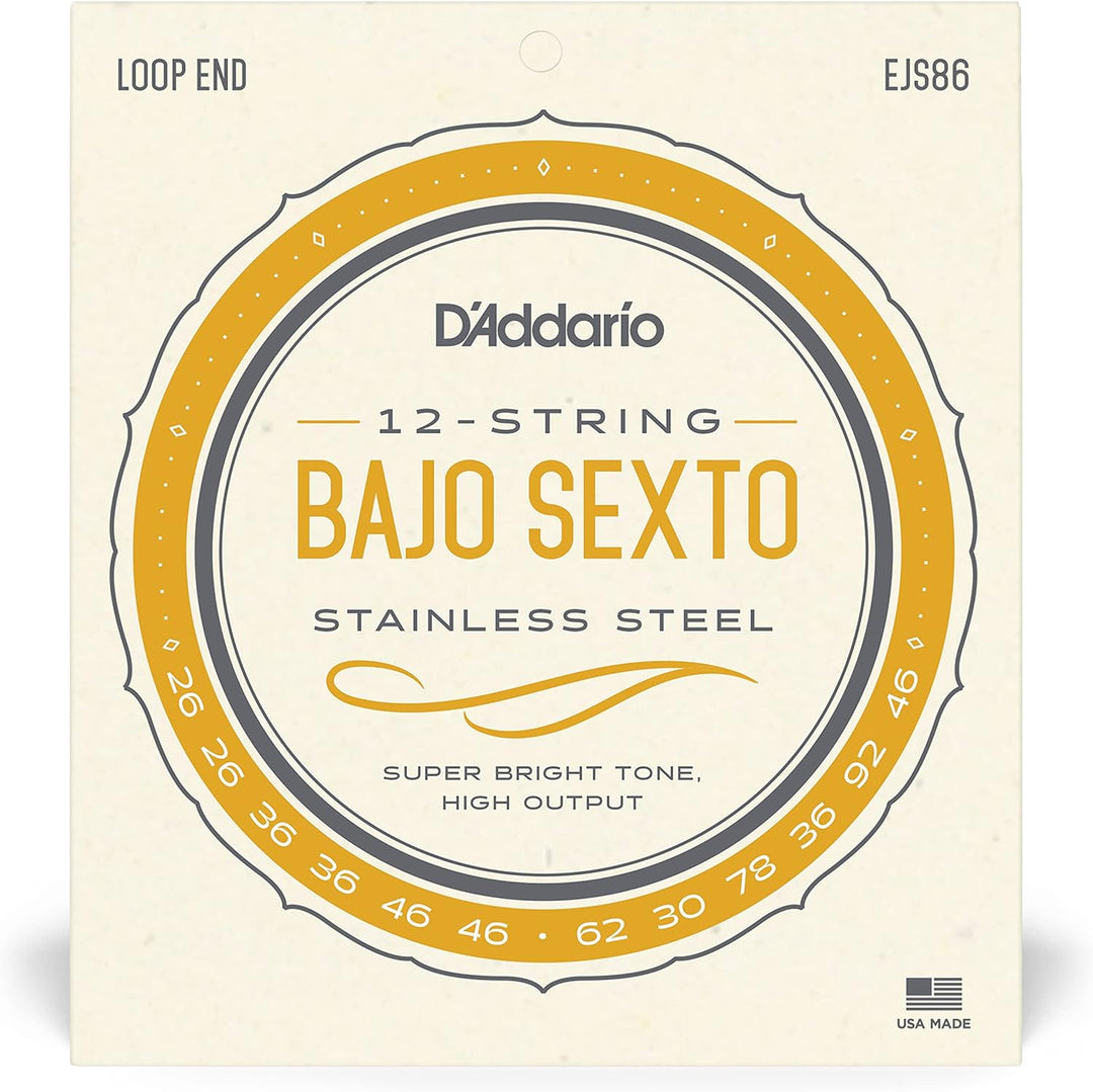 D'Addario EJS86 Edelstahlsaiten für Bajo Sexto