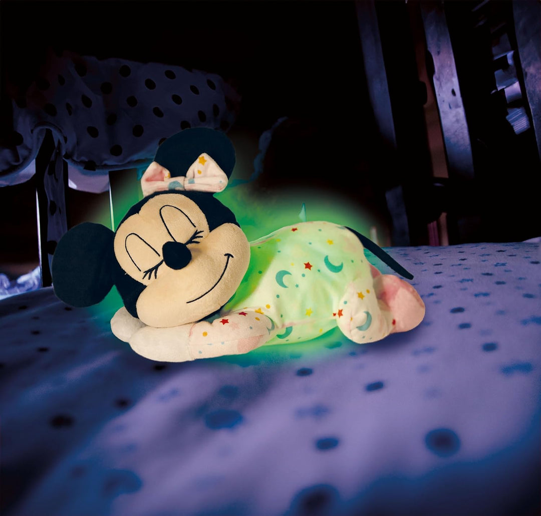 Clementoni Disney Baby Minnie Plüschfigur - Schlafende Baby Minnie mit Licht und Sound, Super-weiche