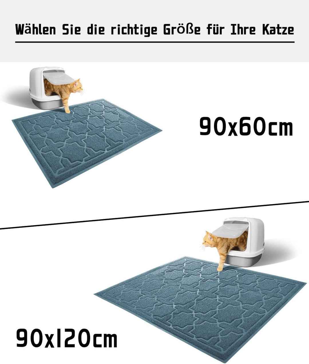 Yimobra Katzenstreumatte, XL Jumbo 90 x 60 cm, Leicht Zu Reinigende Katzenmatten, rutschfest, Wasser