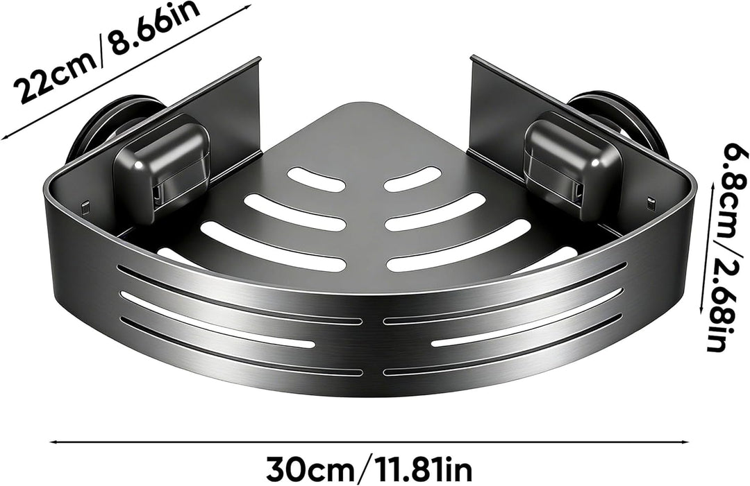 Veinvifiy Eckduschablage mit Saugnapf, 2er-Pack Eckregale aus Aluminium, verbesserte Duschablage mit