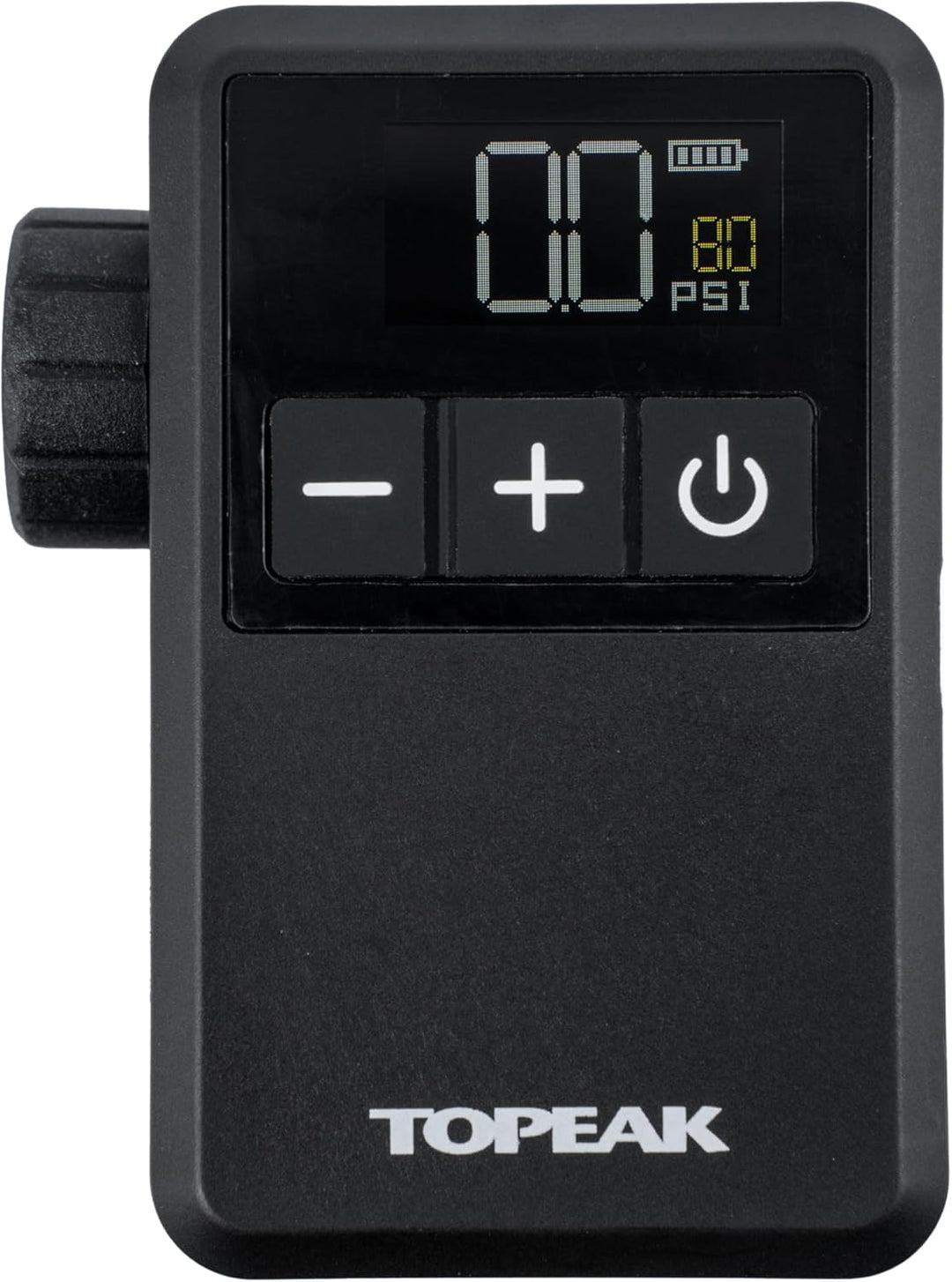 Topeak E Booster Digital Mini Elektrische Fahrradpumpe Schwarz, kompakte Akku Luftpumpe mit Digitala