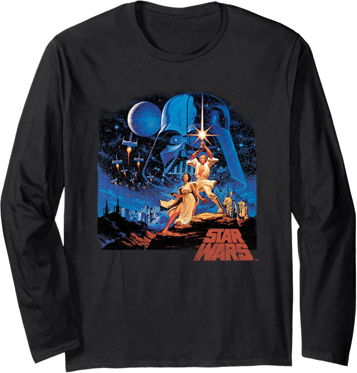 Star Wars A New Hope Classic Vintage Poster Langarmshirt