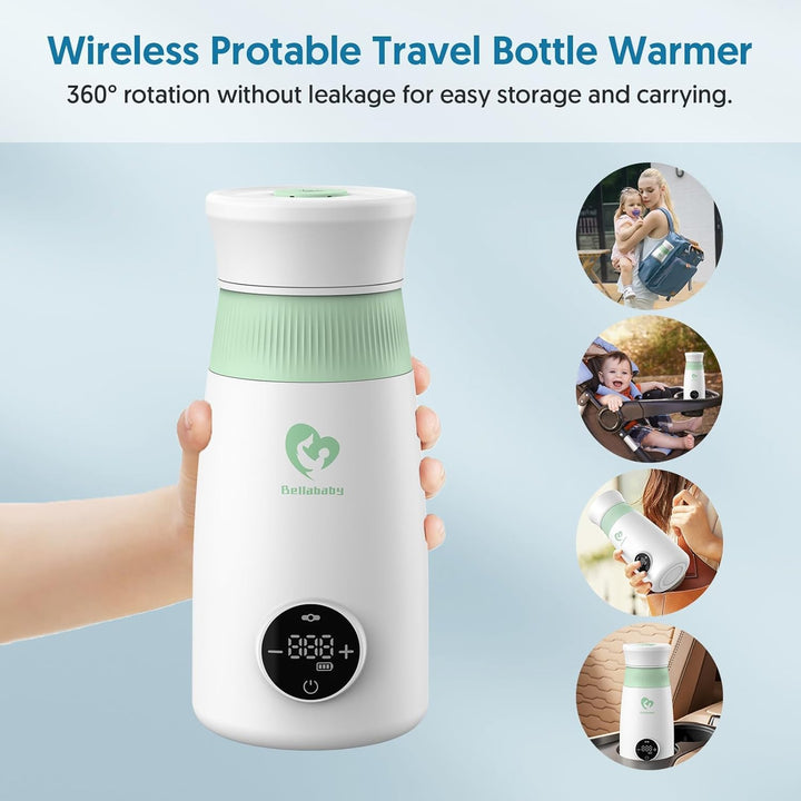 Bellababy Flaschenzubereiter für Babys, Flaschenwärmers,Bottle Warmer Tragbar,Schneller Flaschenwärm