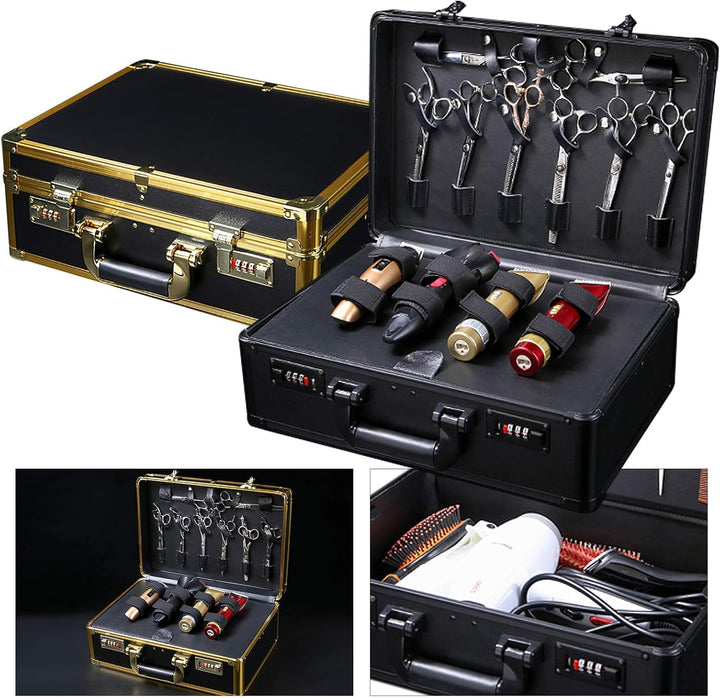 Tragbar Grosser Friseursalon Stylist Koffer, 40x28cm Werkzeug Organizer, Kosmetikkoffer Mit Passwort