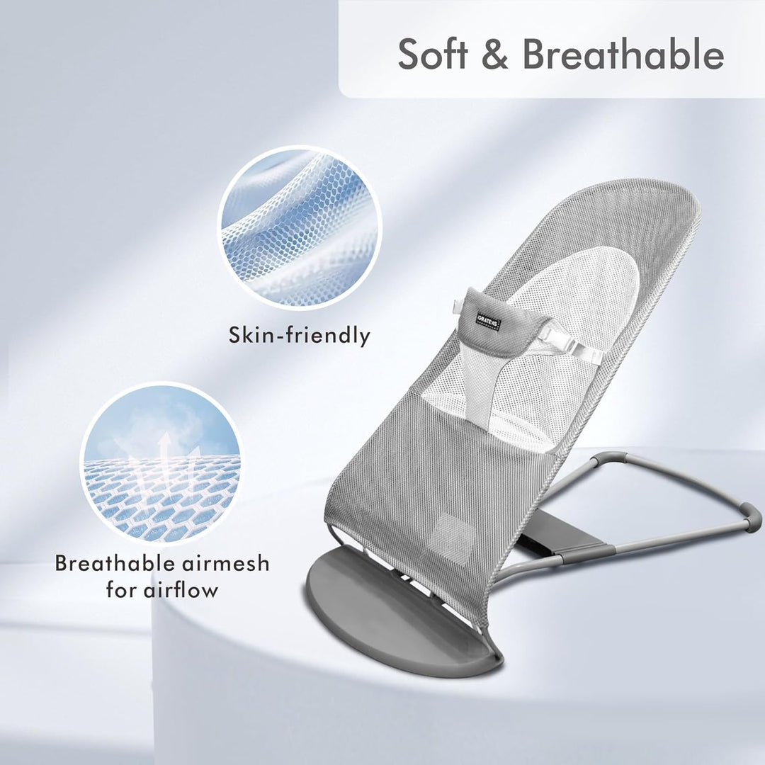 Stoffsitz für Babywippe – Bezug für Babywippe, Balance, weich und glücklich, belüftetes Netzgewebe,