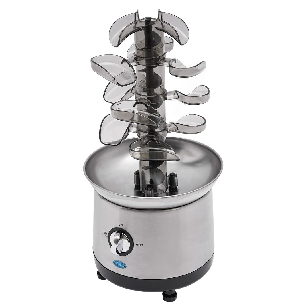 4-Etagen Schokobrunnen 190W Elektrisch Schokobrunnen Schokofondue 1.2L/0.3gal Kapazität Edelstahl Sc