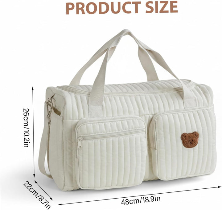 Baby-Wickeltaschen mit Wickelstation, Mama-Baby-Reisetasche – gesteppte Wickeltasche mit grossem Fas