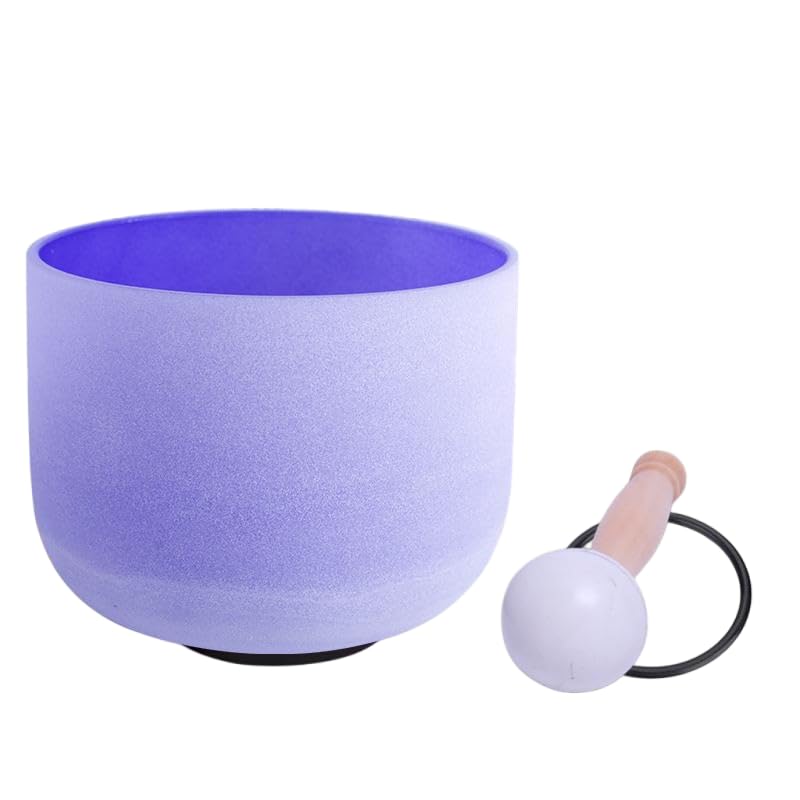ENERGYSOUND 432 Hz B Krone Chakra lila Farbe mattierte Quarz Kristall Klangschale 8 Zoll (20 cm)