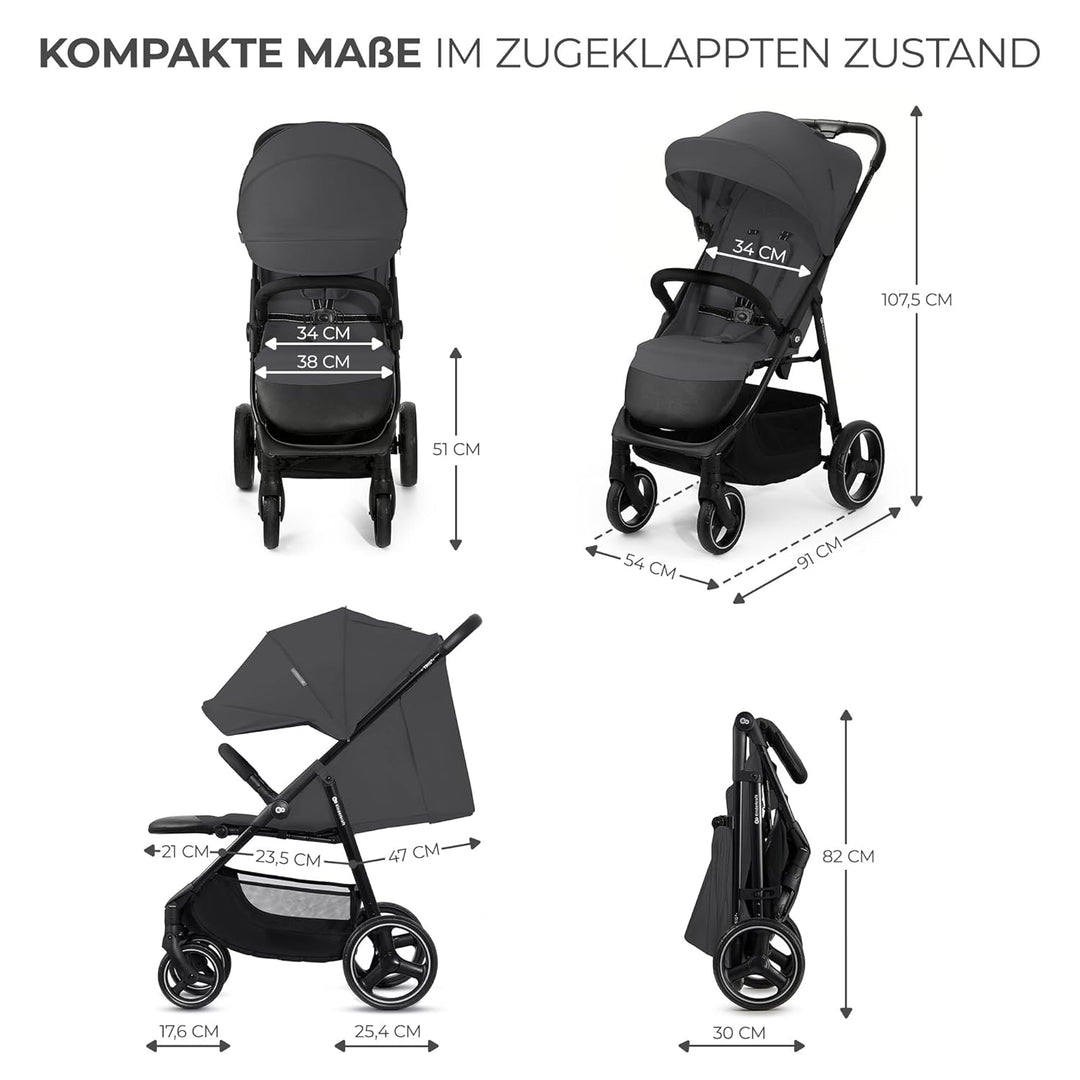 Kinderkraft TRIG 3 Kinderwagen, Kinderbuggy, Liegewagen, Sportwagen, Buggy, Zusammenklappen, Breite