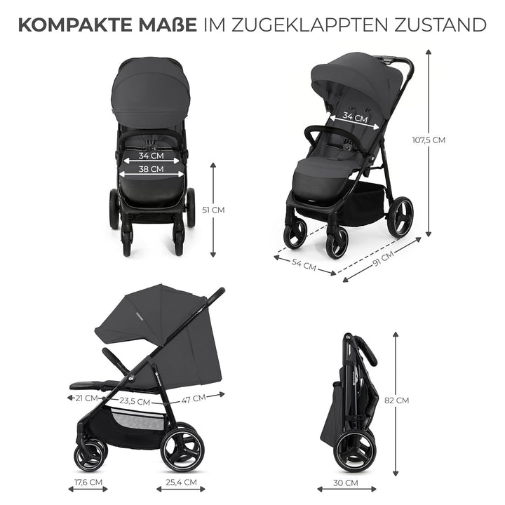 Kinderkraft TRIG 3 Kinderwagen, Kinderbuggy, Liegewagen, Sportwagen, Buggy, Zusammenklappen, Breite