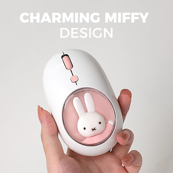 MiPow x Miffy Bluetooth Wireless Maus, kleine tragbare Maus, geeignet für Laptops, Tablets usw., Tra