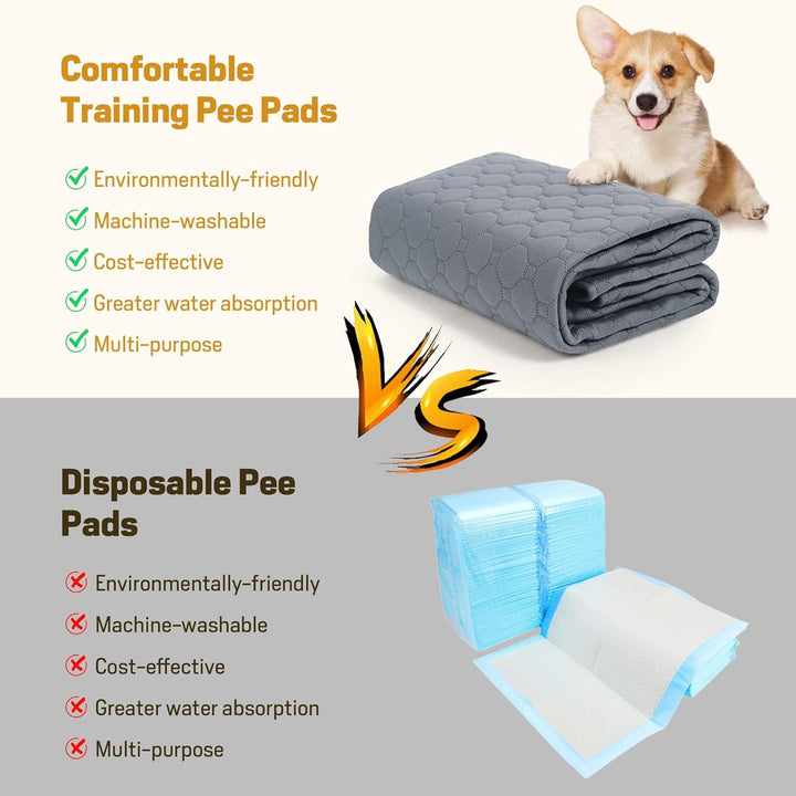 Wiederverwendbare Hundetrainingspads, 2 Stück, waschbare Welpen-Trainingspads, super saugfähig, wass