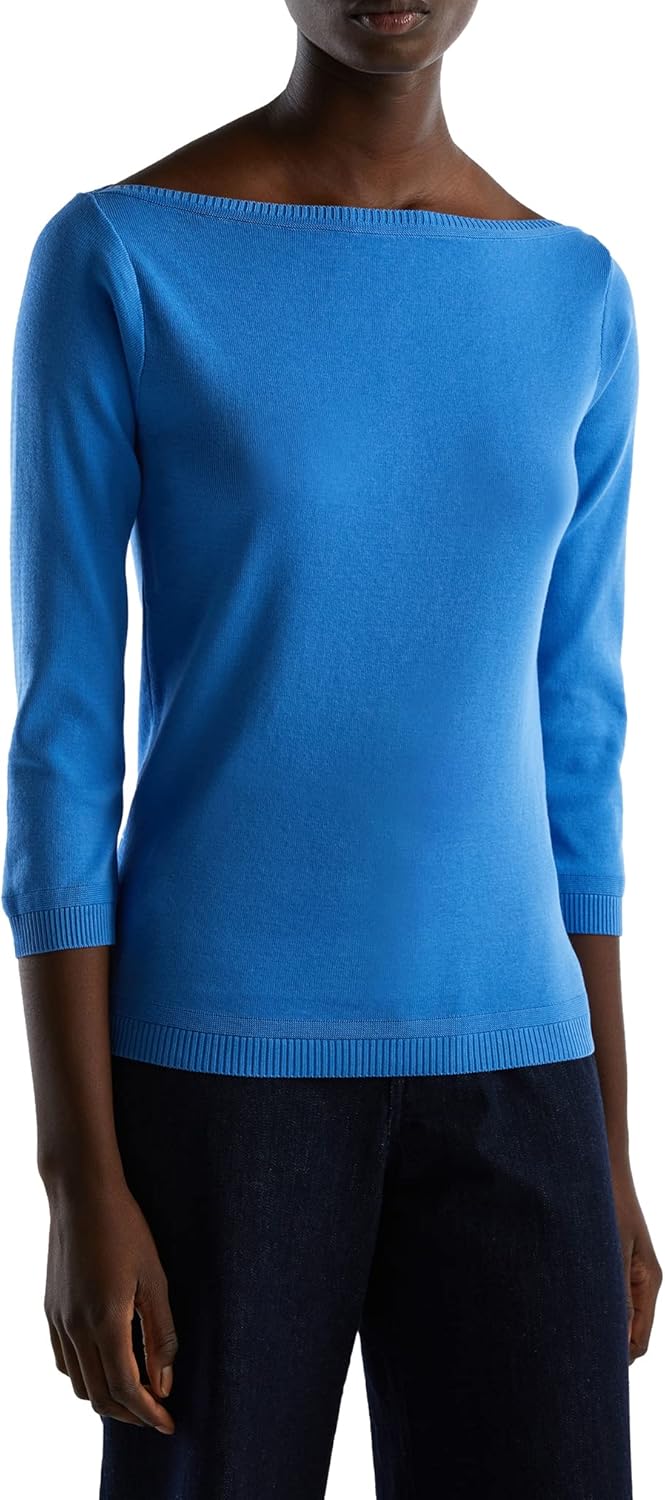 United Colors of Benetton Damen Pullover XL Azzurro 16f, XL Azzurro 16f
