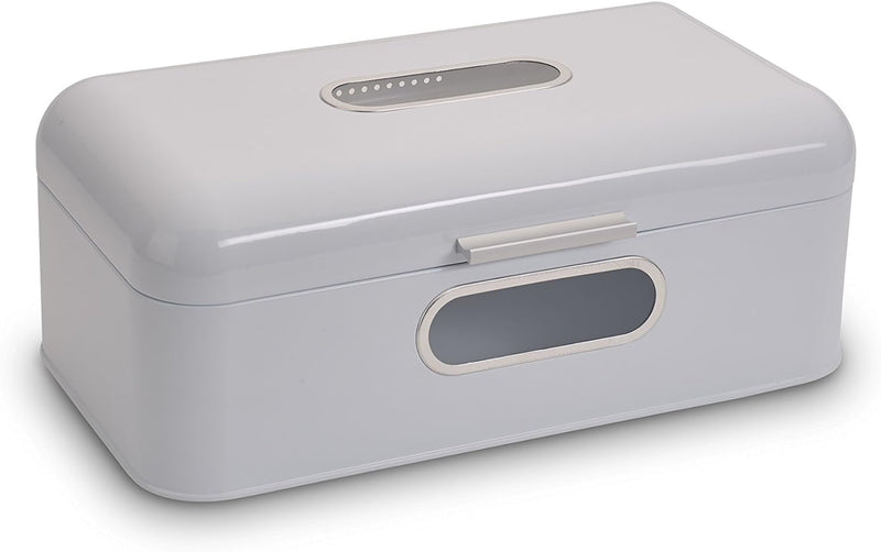 Echtwerk Retro Brotkasten aus Metall mit Sichtfenster, Weiss, 42, 5 x 23, 8 x 17 cm Weiss Big Single