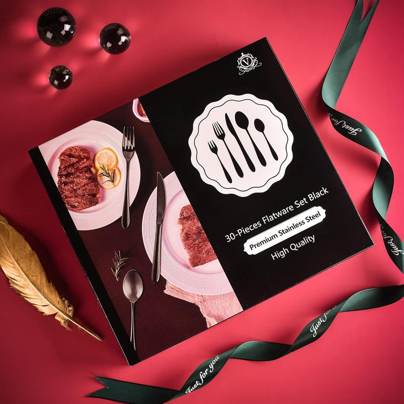 vancasso Besteck Set für 6 Personen, 18/10 Edelstahl Besteckset mit Messer/Gabel/Löffel/Dessertlöffe