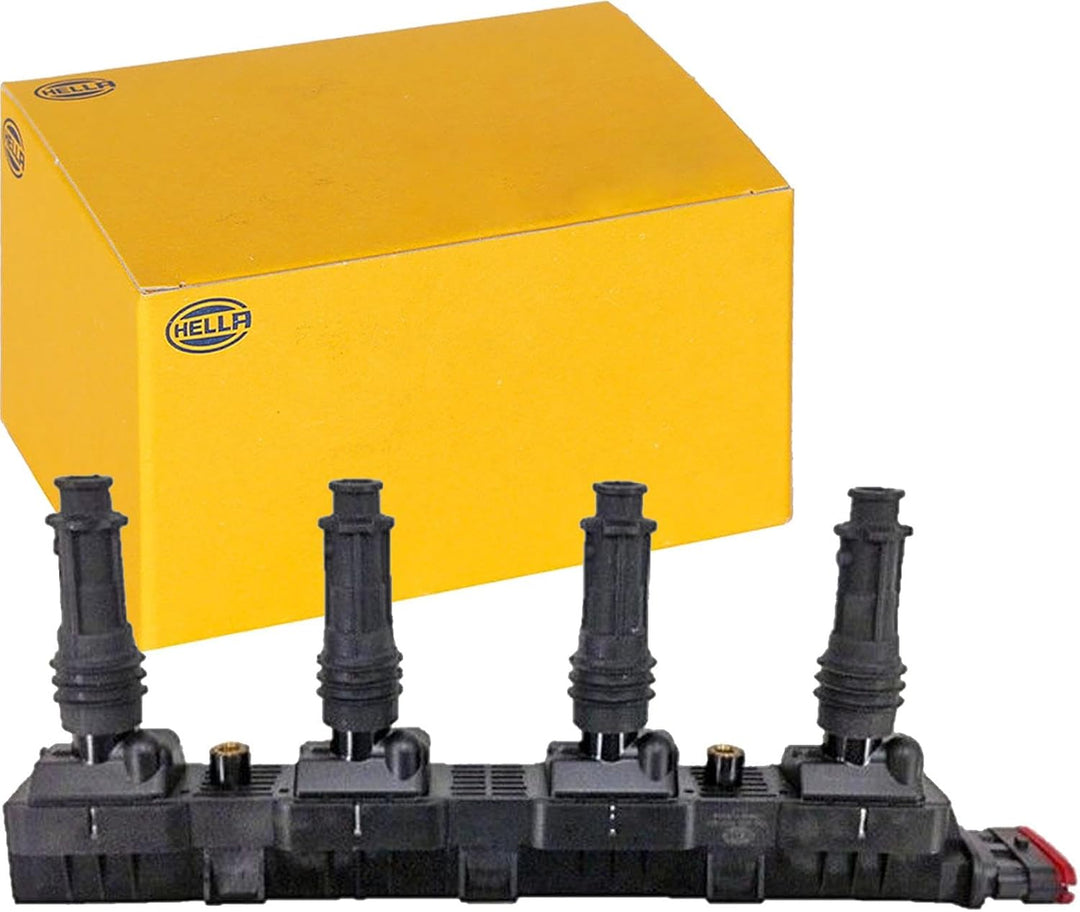 HELLA 5DA 358 000-201 Zündspule - 12V - 6-polig - inkl. Zündkerzenstecker - geschraubt