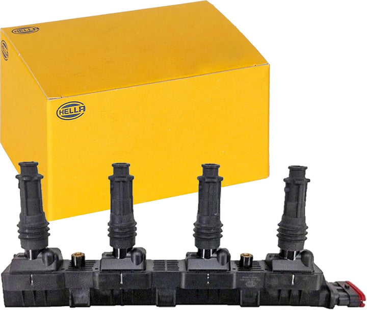 HELLA 5DA 358 000-201 Zündspule - 12V - 6-polig - inkl. Zündkerzenstecker - geschraubt