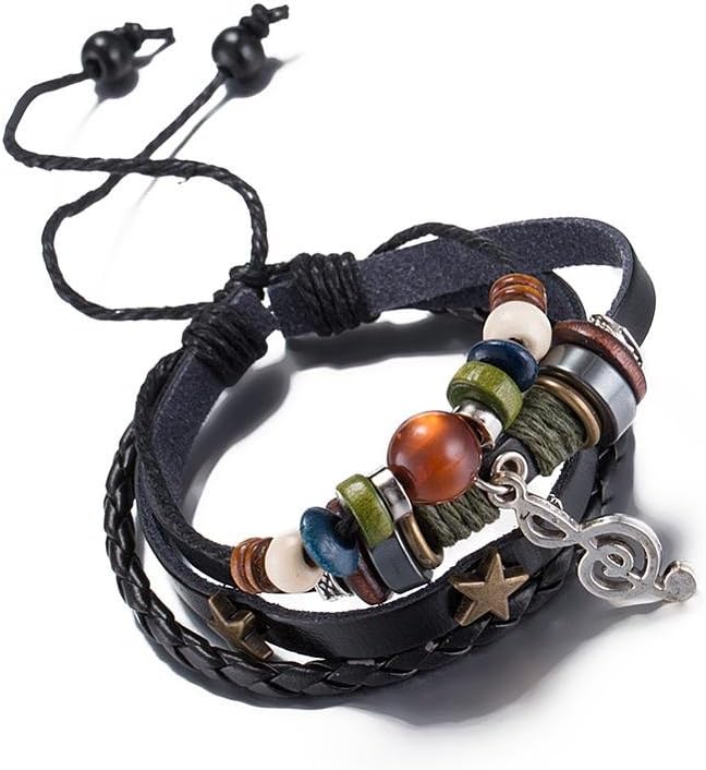 Miniblings Notenschlüssel Armband Anhänger Glücksarmband Violinschlüssel braun - Modeschmuck handmad