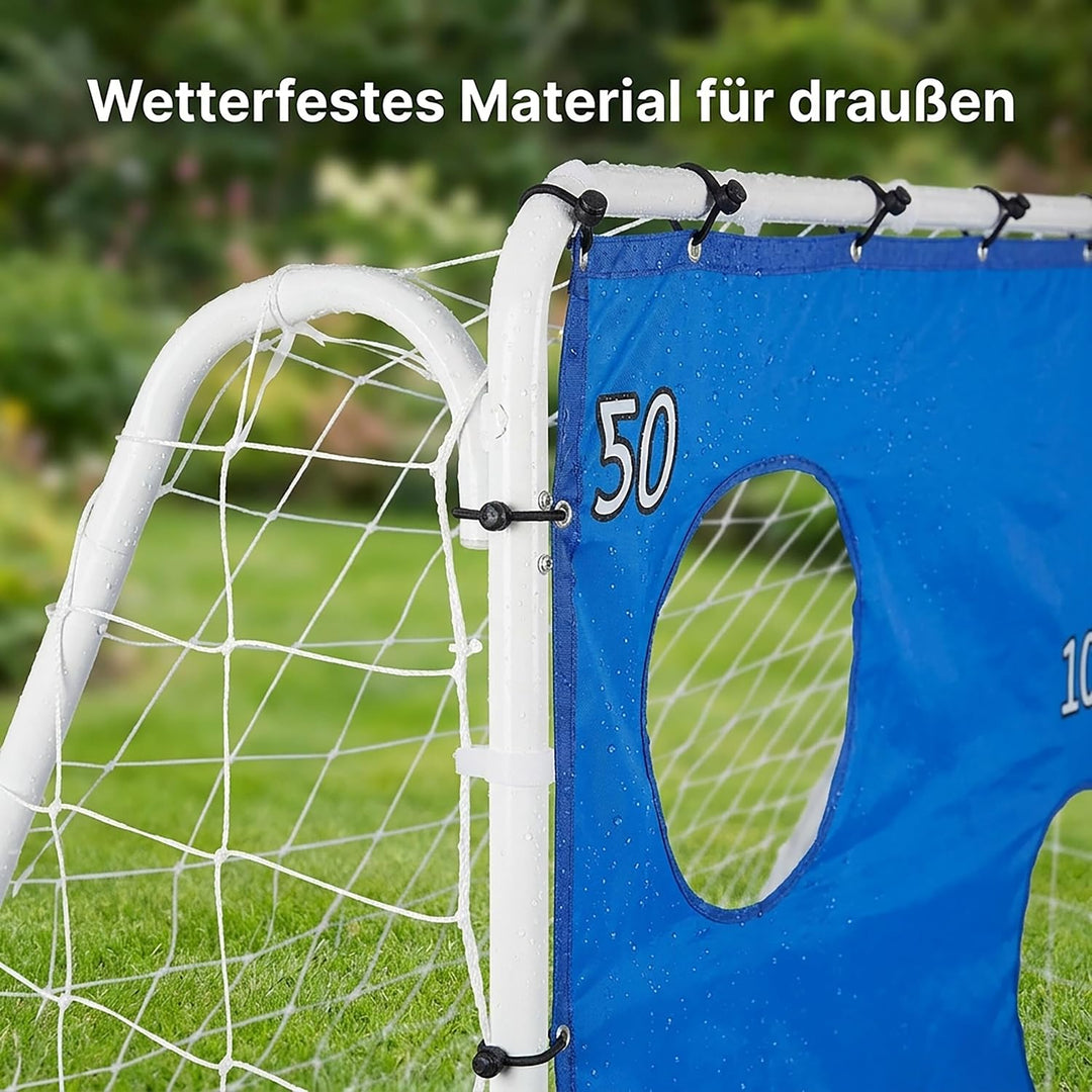 Relaxdays Fussballtor mit Torwand, Garten, Kinder &amp; Erwachsene, Soccertor, HBT 170x235x85 cm, Stahl,
