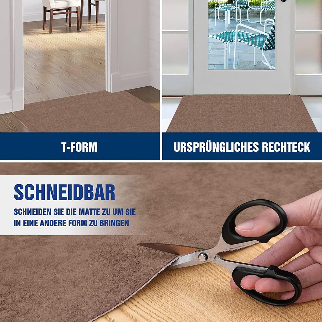 Fussmatte innen, 80x120cm waschbar Schmutzfangmatte,superdünne Eingangstürmatte,strapazierfähige Tür