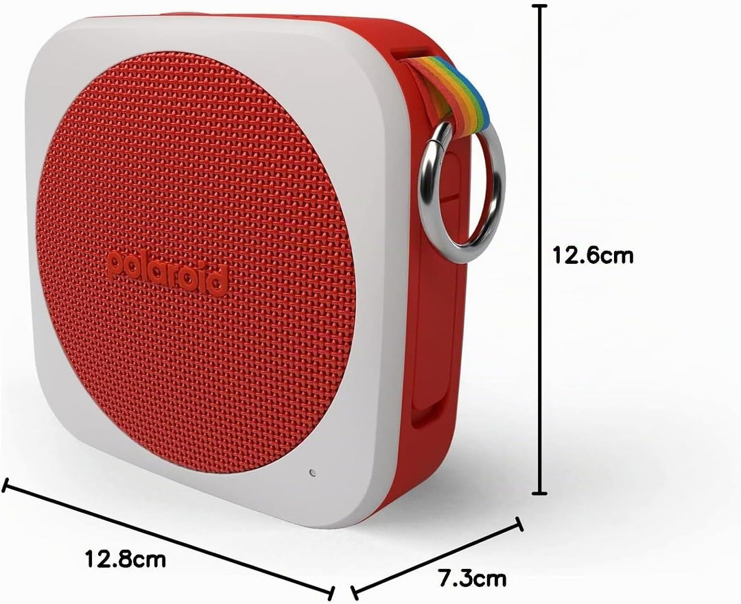 Polaroid P1 Music Player (Red) - Super Portable Wireless Bluetooth Speaker Rechargeable with IPX5 Wa